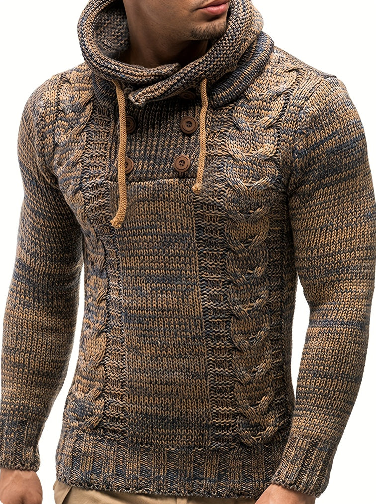 Turtleneck hooded sweater