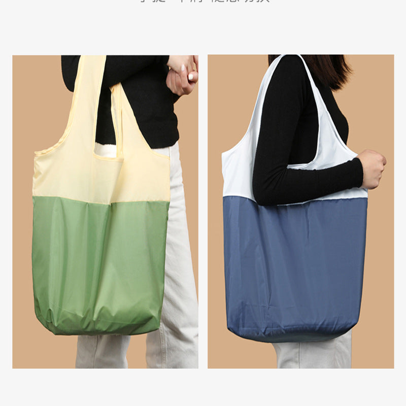 Recycled Waterproof Color Matching Portable Folding Shopping Bag