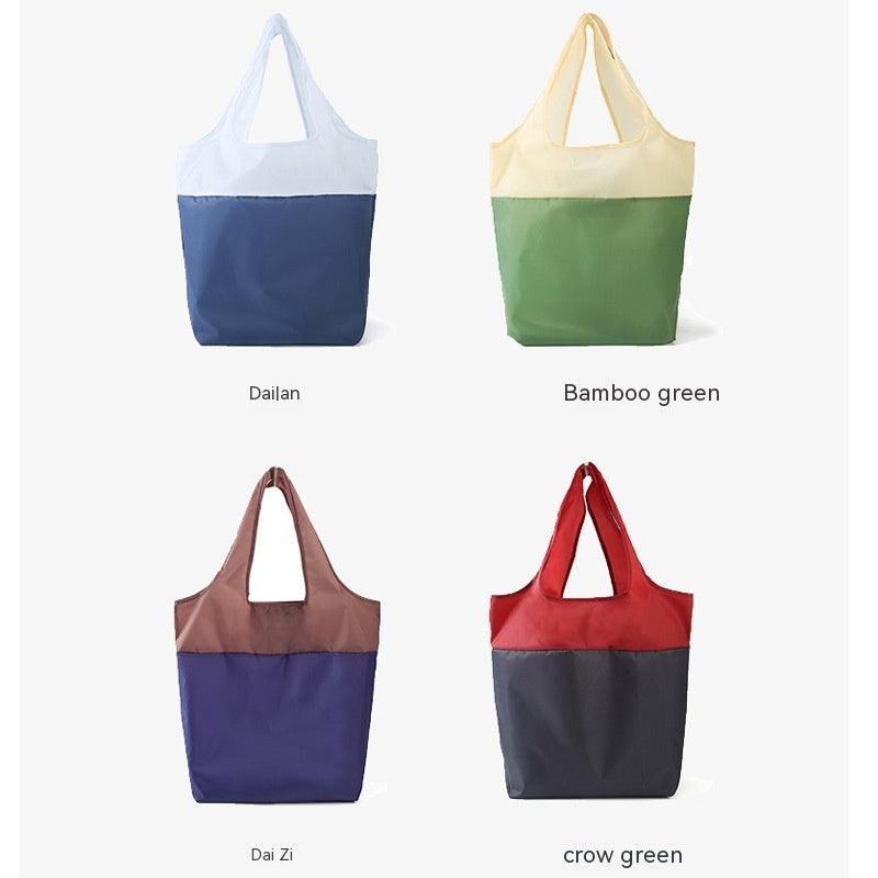 Recycled Waterproof Color Matching Portable Folding Shopping Bag
