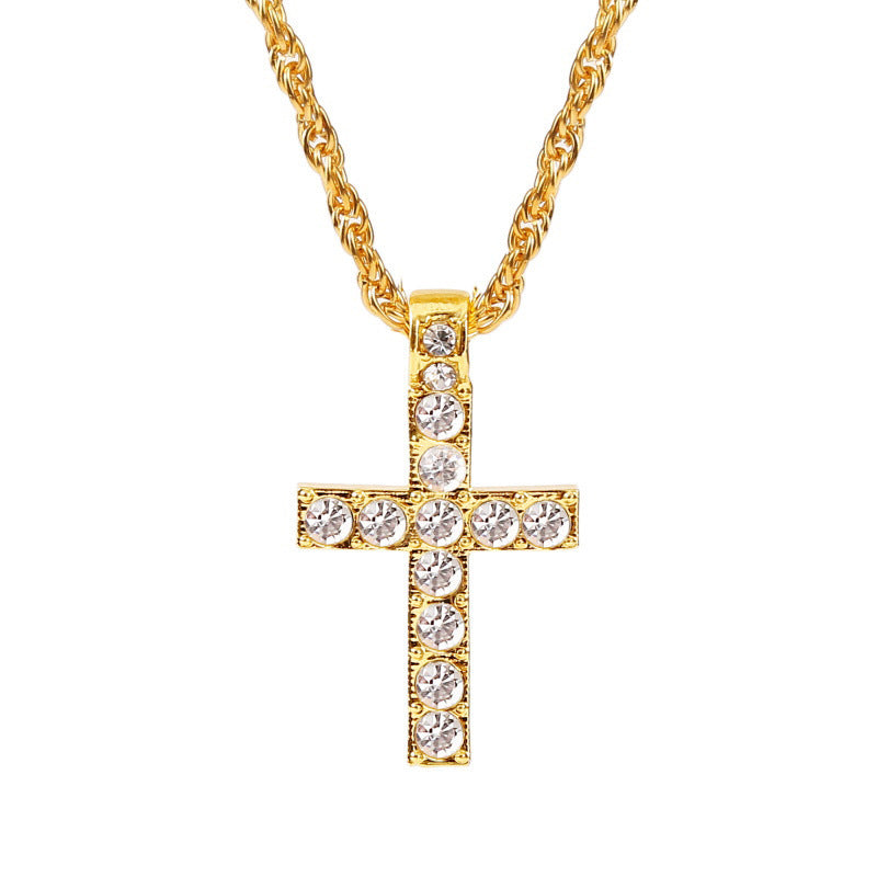 Cross Pendant Necklaces For Women and Men Punk Hiphop Rope Chain On Neck Rapper Jewelry