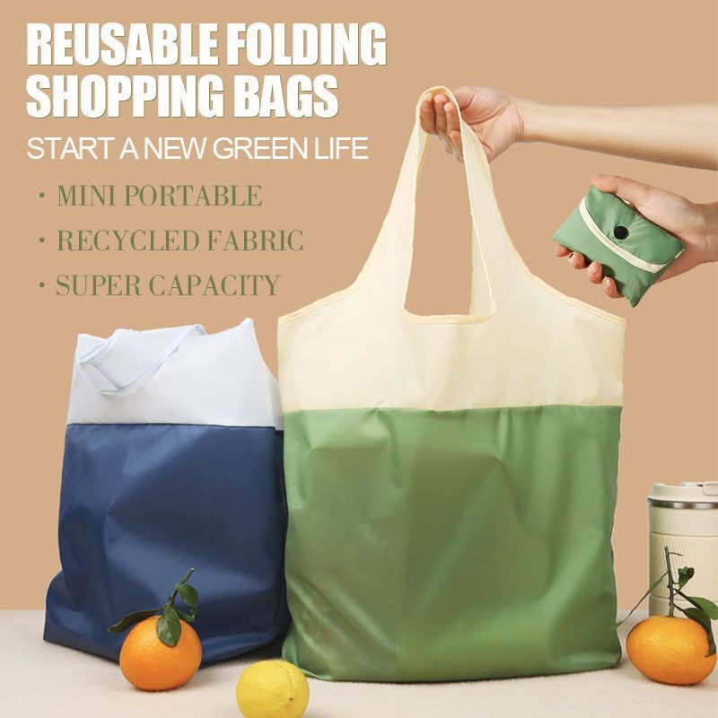 Recycled Waterproof Color Matching Portable Folding Shopping Bag