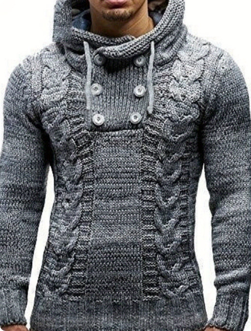 Turtleneck hooded sweater